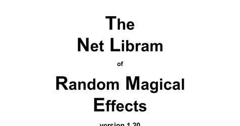 Netz libram of ranfom magical effexts